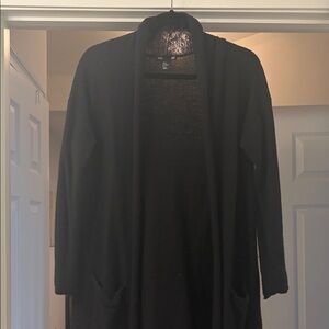 Black Open Front Cardigan